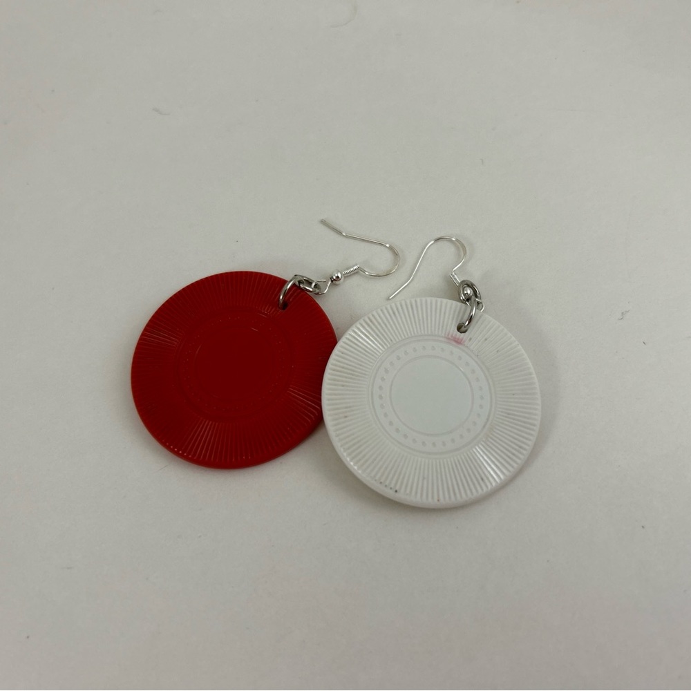 Recycled poker chip earrings